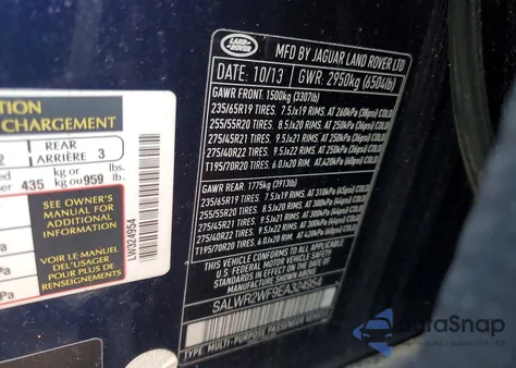 2014 Land Rover Range Rover Sport Hse from USA, damaged, VIN SALWR2WF9EA324954